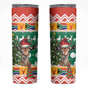 South Africa Springbok Skinny Tumbler Christmas Tree - Lightning Art