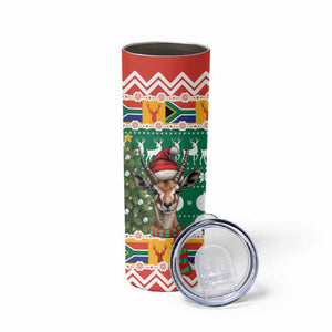 South Africa Springbok Skinny Tumbler Christmas Tree - Lightning Art