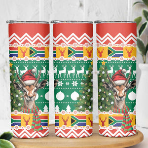 South Africa Springbok Skinny Tumbler Christmas Tree - Lightning Art