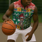 South Africa Springbok Sleeveless Zip Hoodie Christmas Tree - Lightning Art - African Pride