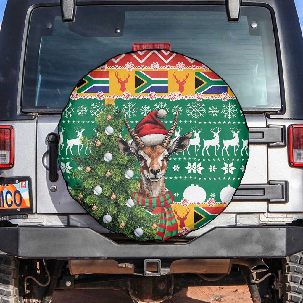 South Africa Springbok Spare Tire Cover Christmas Tree - Lightning Art