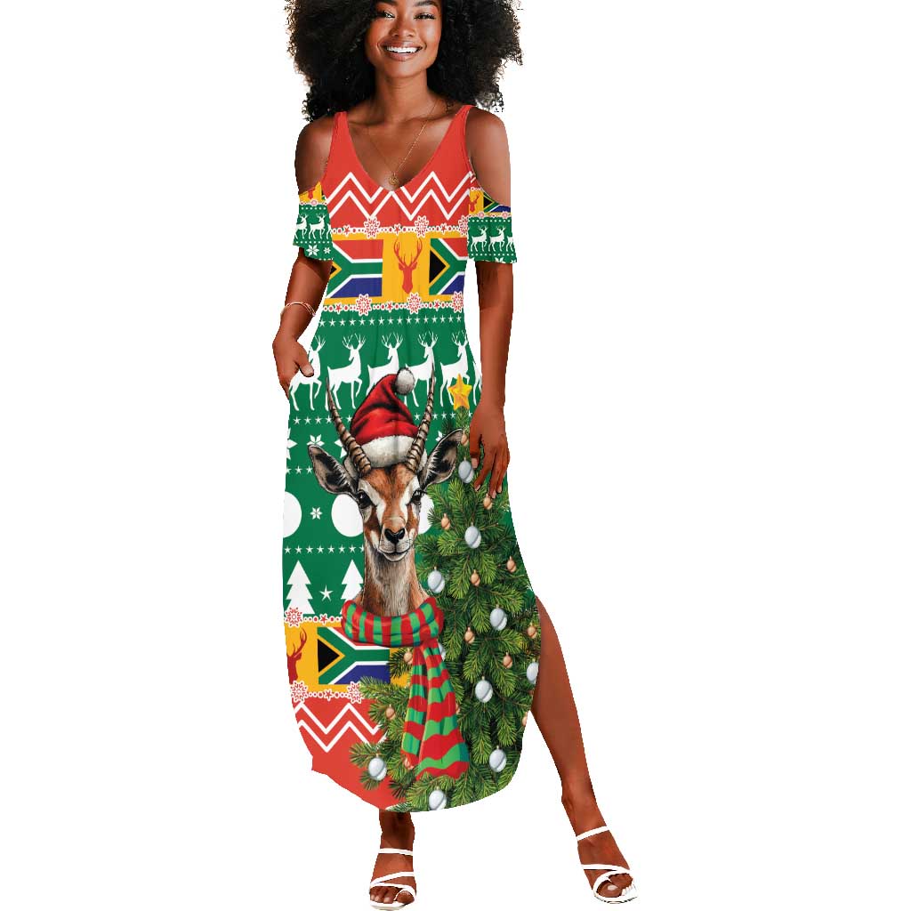 South Africa Springbok Summer Maxi Dress Christmas Tree - Lightning Art