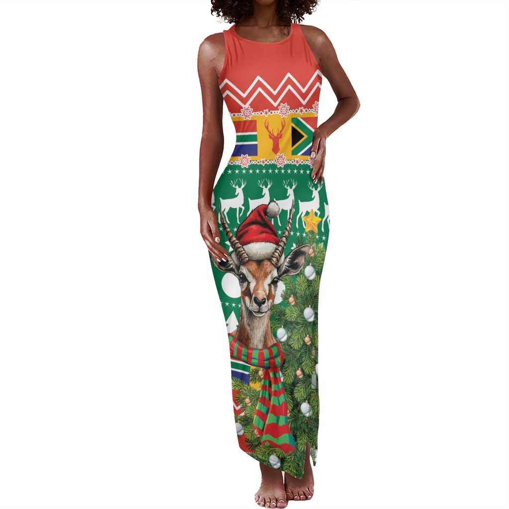 South Africa Springbok Tank Maxi Dress Christmas Tree - Lightning Art