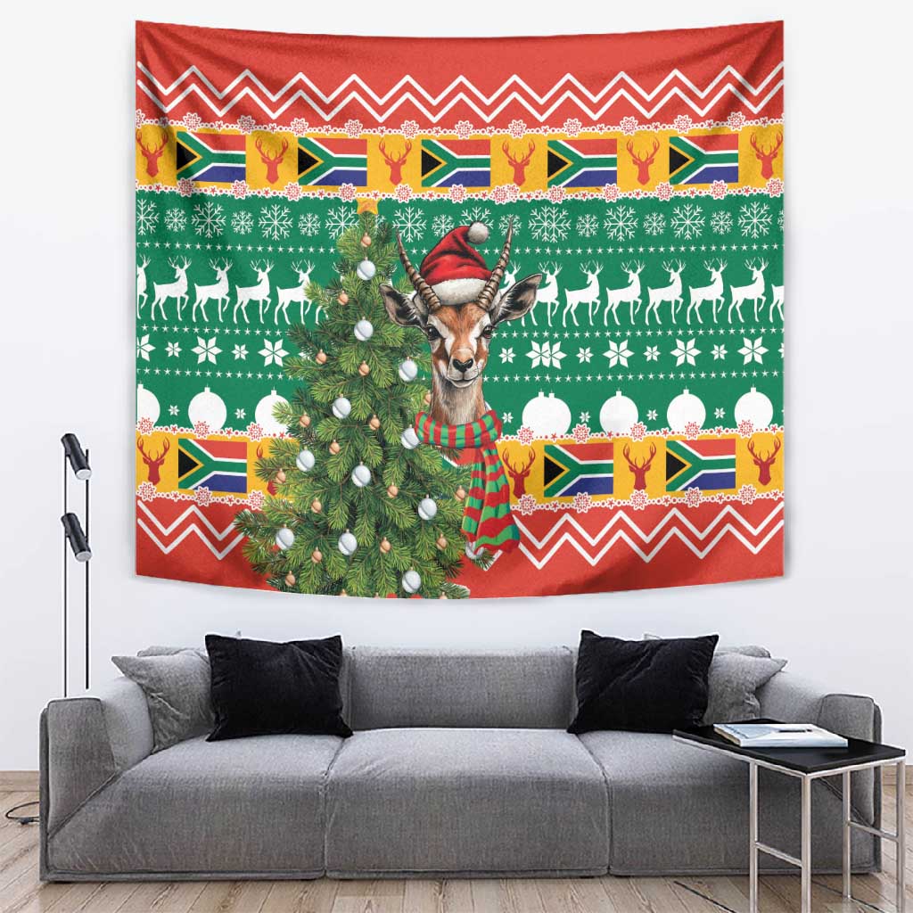 South Africa Springbok Tapestry Christmas Tree - Lightning Art