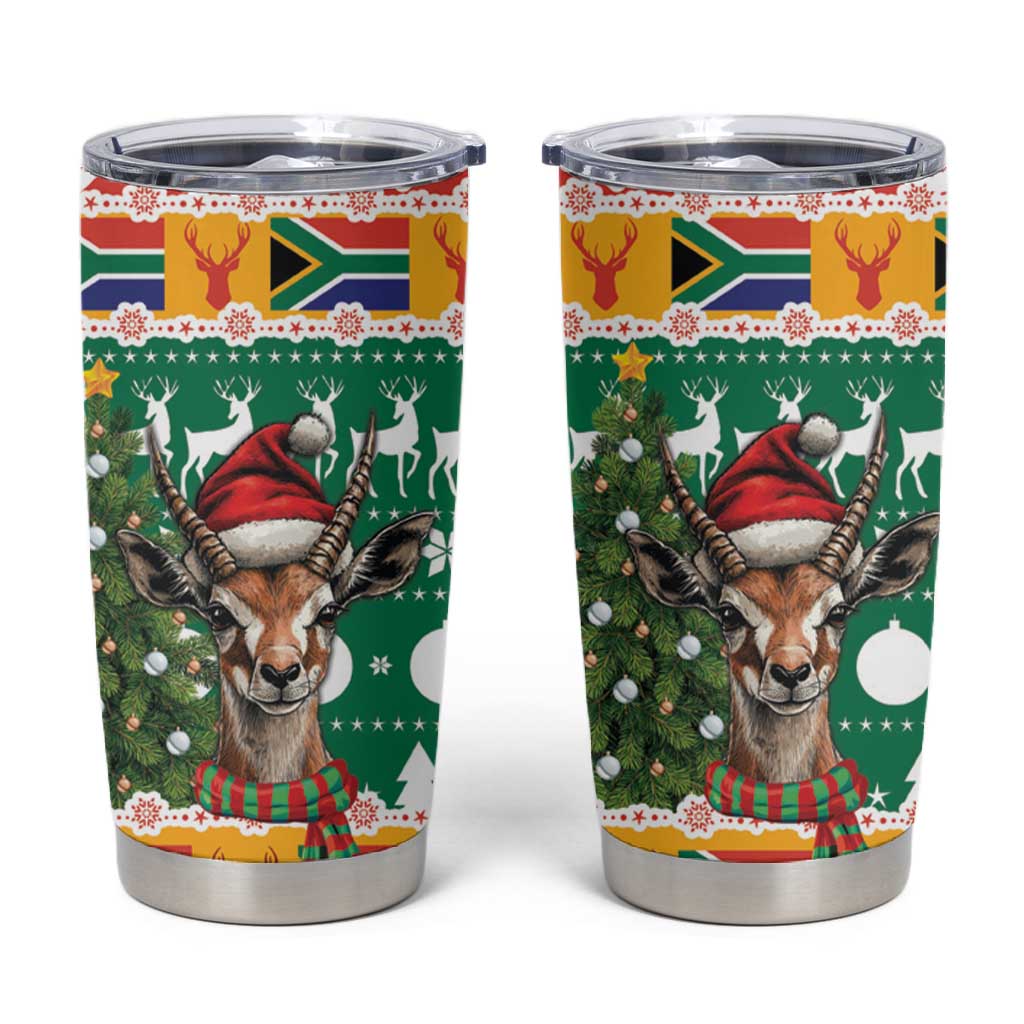 South Africa Springbok Tumbler Cup Christmas Tree - Lightning Art