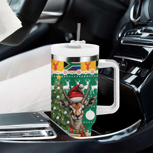 South Africa Springbok Tumbler With Handle Christmas Tree - Lightning Art