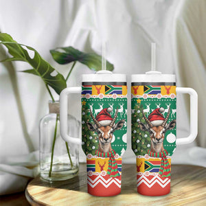 South Africa Springbok Tumbler With Handle Christmas Tree - Lightning Art