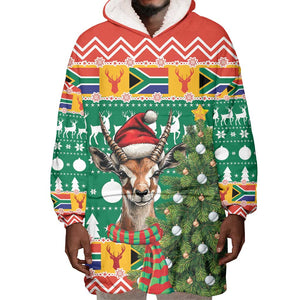 South Africa Springbok Wearable Blanket Hoodie Christmas Tree - Lightning Art