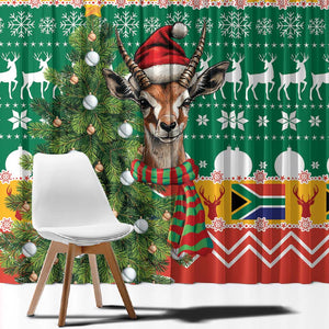 South Africa Springbok Window Curtain Christmas Tree - Lightning Art