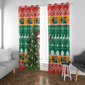 South Africa Springbok Window Curtain Christmas Tree - Lightning Art