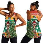 South Africa Springbok Women Racerback Tank Christmas Tree - Lightning Art