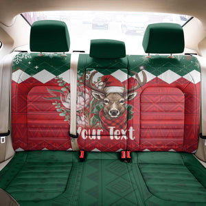 Personalized South Africa Merry Christmas Back Car Seat Cover Springbok With King Protea