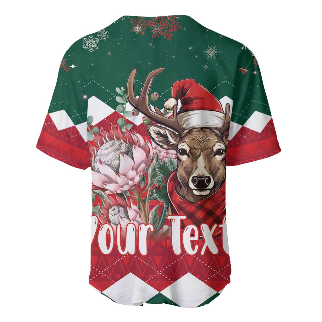 Personalized South Africa Merry Christmas Baseball Jersey Springbok With King Protea