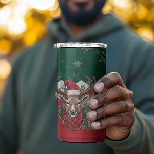 Personalized South Africa Merry Christmas 4 in 1 Can Cooler Tumbler Springbok With King Protea