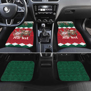 Personalized South Africa Merry Christmas Car Mats Springbok With King Protea