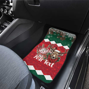 Personalized South Africa Merry Christmas Car Mats Springbok With King Protea