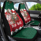 Personalized South Africa Merry Christmas Car Seat Cover Springbok With King Protea