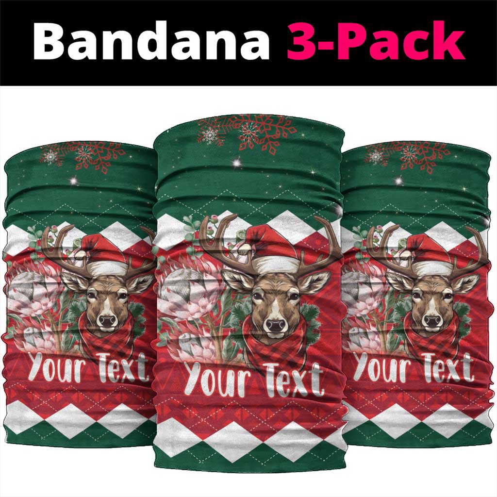 Personalized South Africa Merry Christmas Neck Gaiter Springbok King Protea LT18