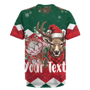 Personalized South Africa Merry Christmas Rugby Jersey Springbok With King Protea