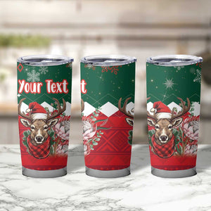 Personalized South Africa Merry Christmas Tumbler Cup Springbok With King Protea