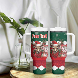 Personalized South Africa Merry Christmas Tumbler With Handle Springbok With King Protea