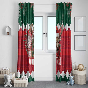 Personalized South Africa Merry Christmas Window Curtain Springbok With King Protea