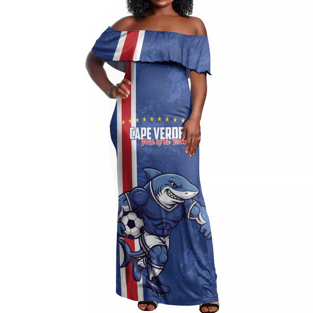 Cape Verde Pride Custom Off Shoulder Maxi Dress The First Voyage Of Champions - African Pride