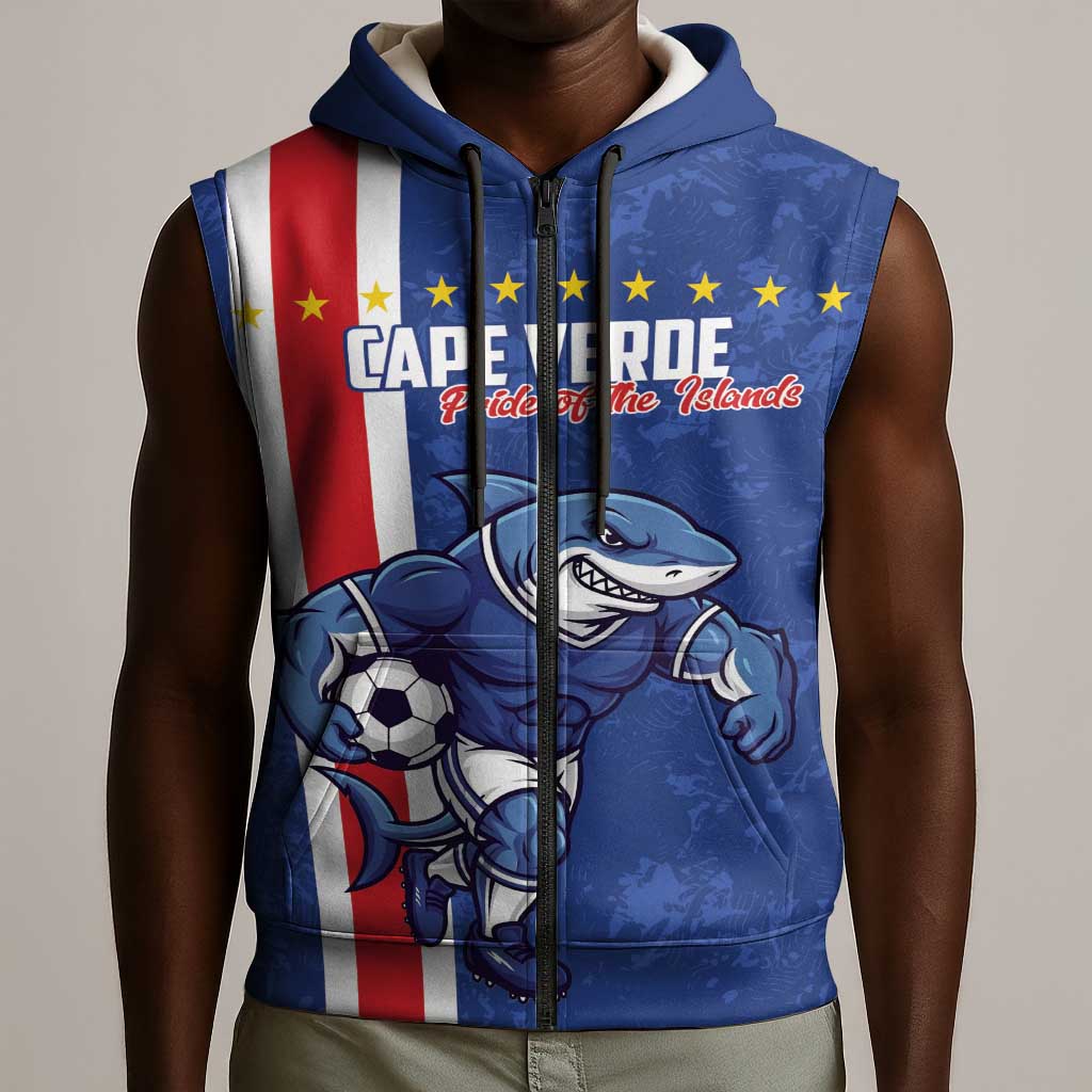 Cape Verde Pride Custom Sleeveless Zip Hoodie The First Voyage Of Champions - African Pride