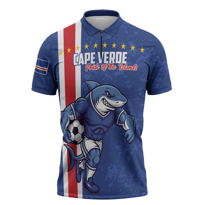 Cape Verde Pride Custom Zipper Polo Shirt The First Voyage Of Champions