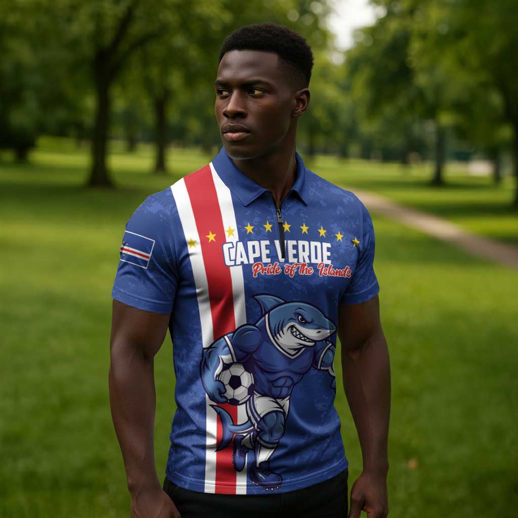 Cape Verde Pride Custom Zipper Polo Shirt The First Voyage Of Champions