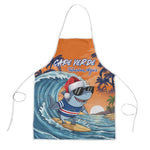 Christmas Cape Verde Apron Funny Shark Surfing