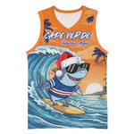 Christmas Cape Verde Basketball Jersey Funny Shark Surfing LT18