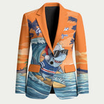 Christmas Cape Verde Blazer Funny Shark Surfing