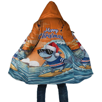 Christmas Cape Verde Cloak Funny Shark Surfing