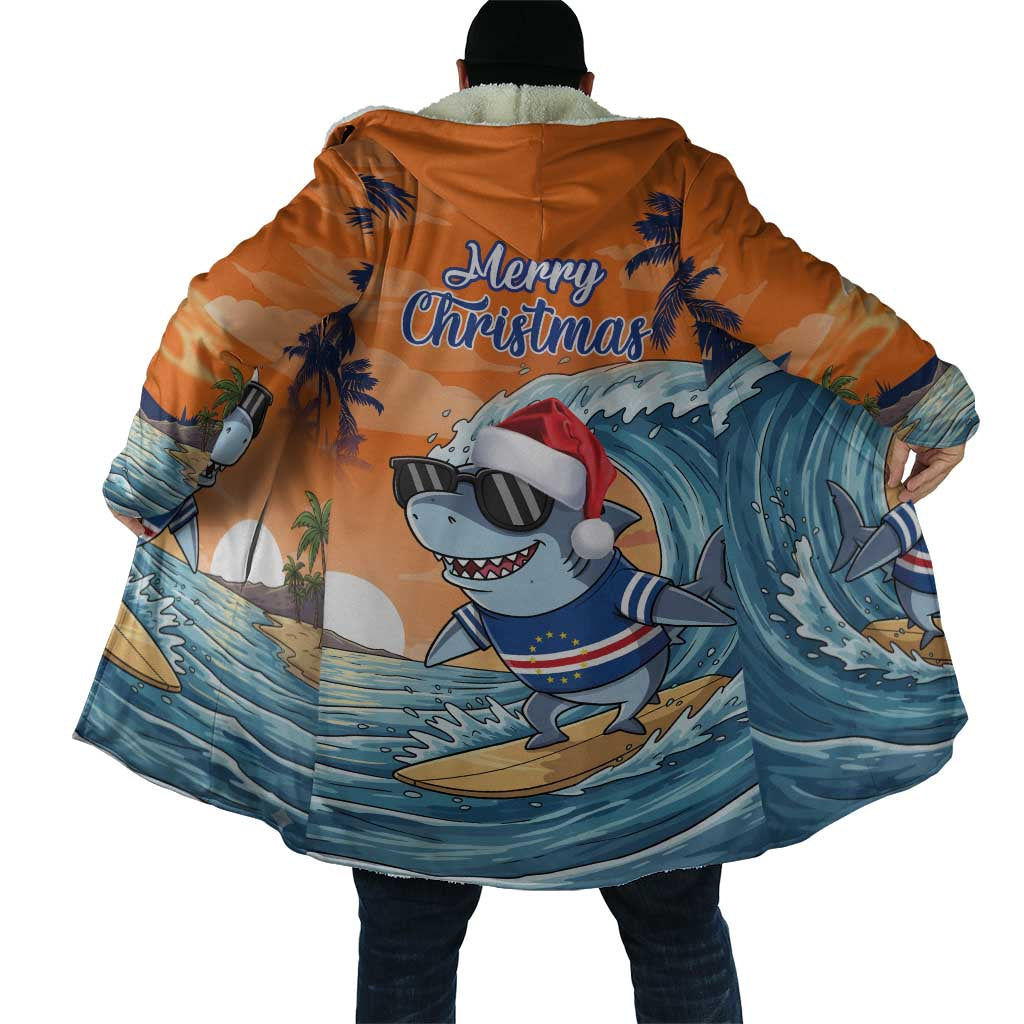 Christmas Cape Verde Cloak Funny Shark Surfing