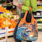 Christmas Cape Verde Grocery Bag Funny Shark Surfing - African Pride