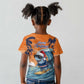Christmas Cape Verde Kid T shirt Funny Shark Surfing - African Pride