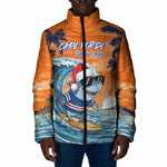 Christmas Cape Verde Padded Jacket Funny Shark Surfing