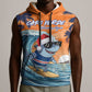 Christmas Cape Verde Sleeveless Hoodie Funny Shark Surfing - African Pride