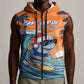 Christmas Cape Verde Sleeveless Zip Hoodie Funny Shark Surfing - African Pride