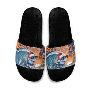 Christmas Cape Verde Slide Sandals Funny Shark Surfing
