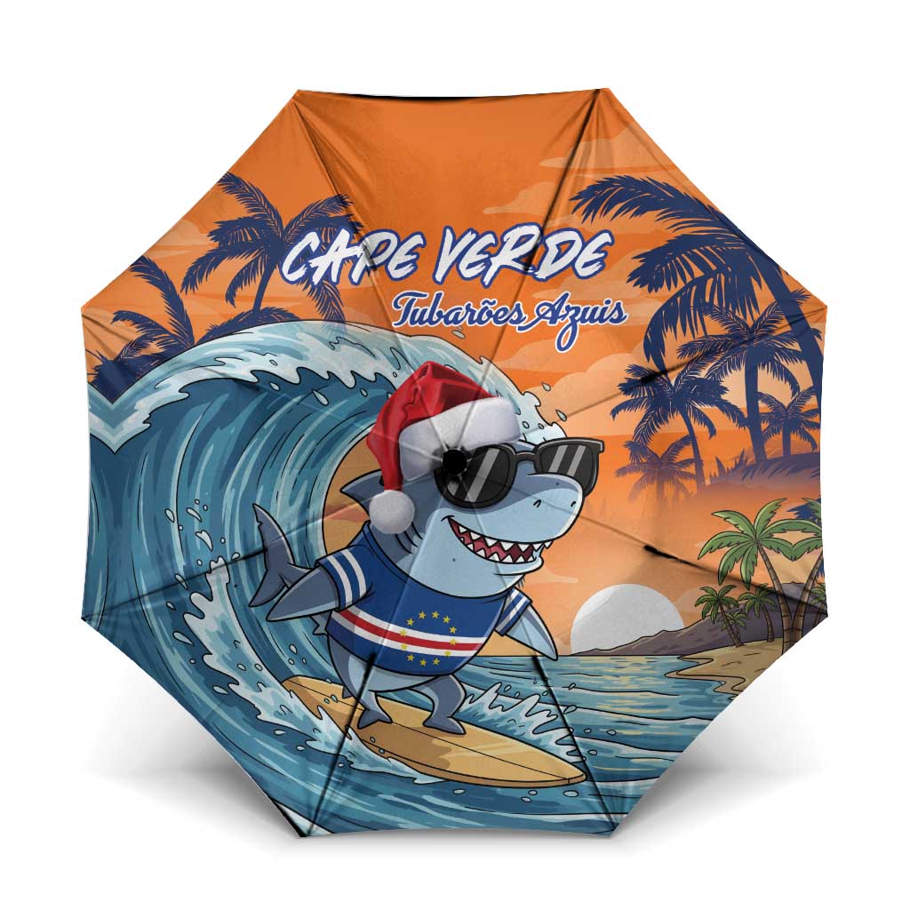 Christmas Cape Verde Umbrella Funny Shark Surfing