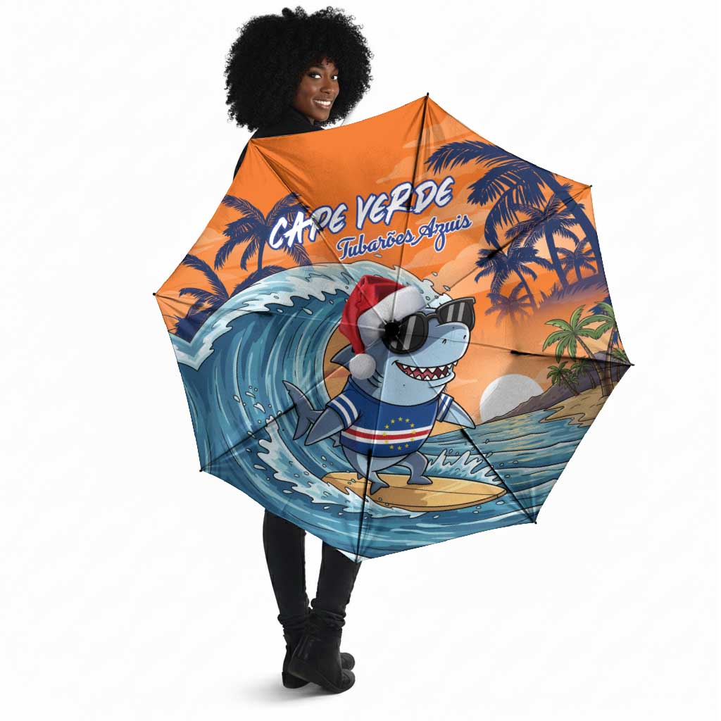 Christmas Cape Verde Umbrella Funny Shark Surfing
