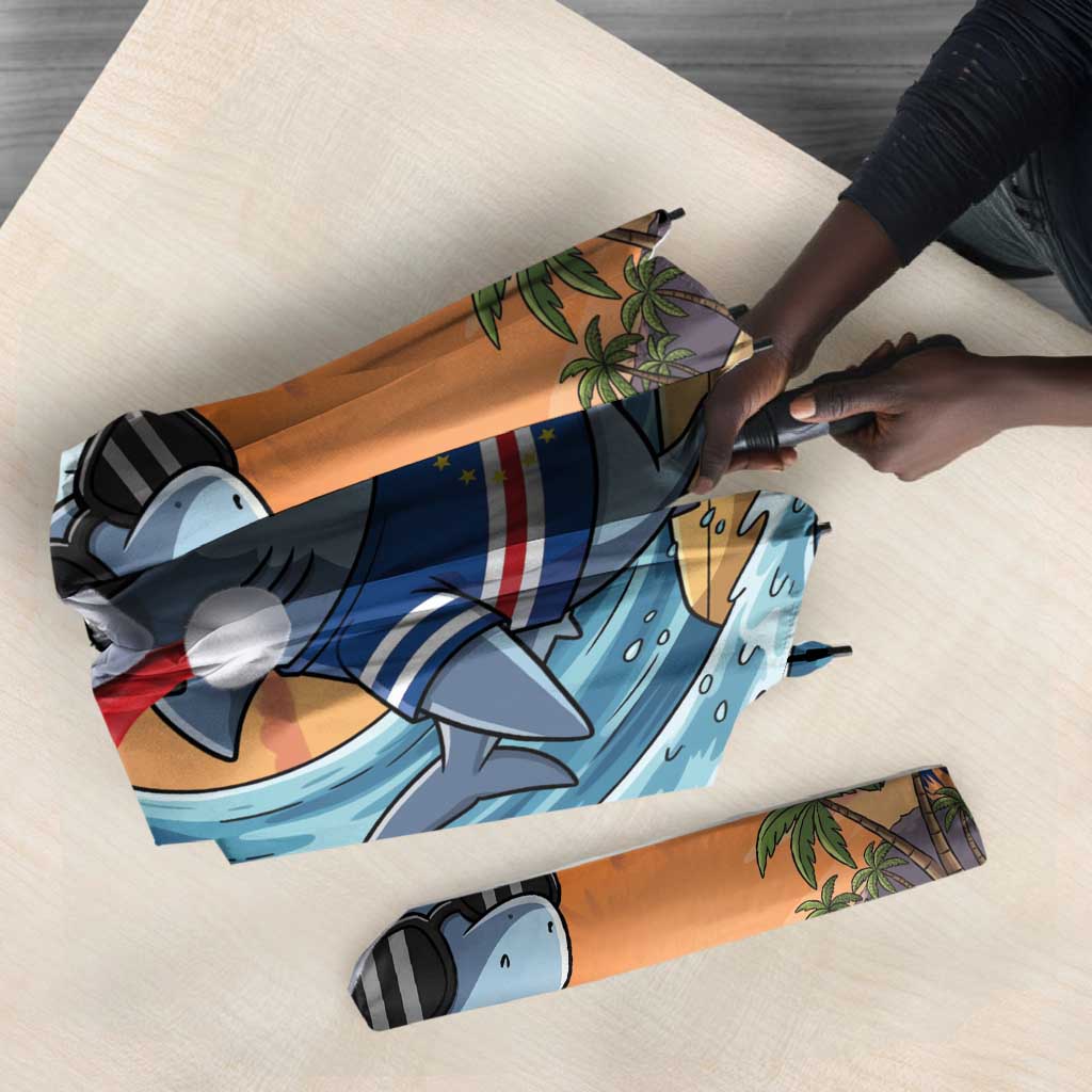 Christmas Cape Verde Umbrella Funny Shark Surfing