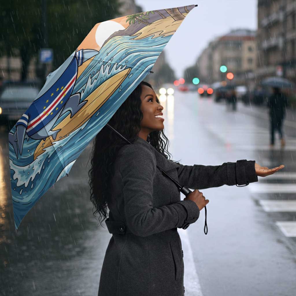 Christmas Cape Verde Umbrella Funny Shark Surfing