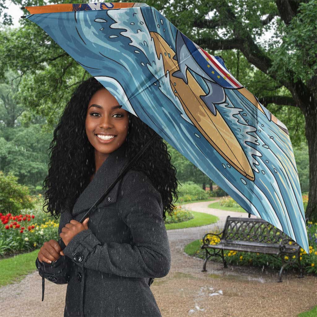 Christmas Cape Verde Umbrella Funny Shark Surfing
