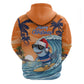 Christmas Cape Verde Zip Hoodie Funny Shark Surfing - African Pride