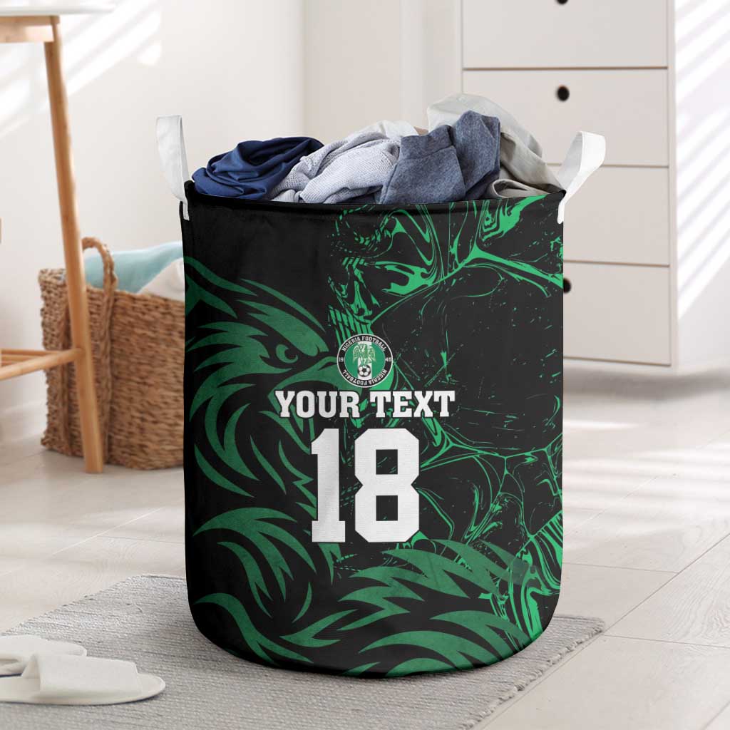 Custom Nigeria Football Laundry Basket Super Eagles Power