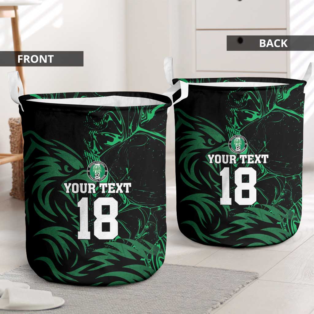 Custom Nigeria Football Laundry Basket Super Eagles Power