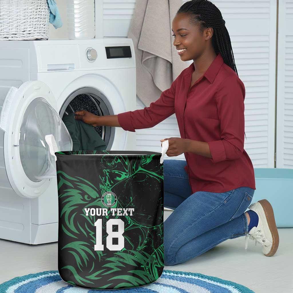 Custom Nigeria Football Laundry Basket Super Eagles Power